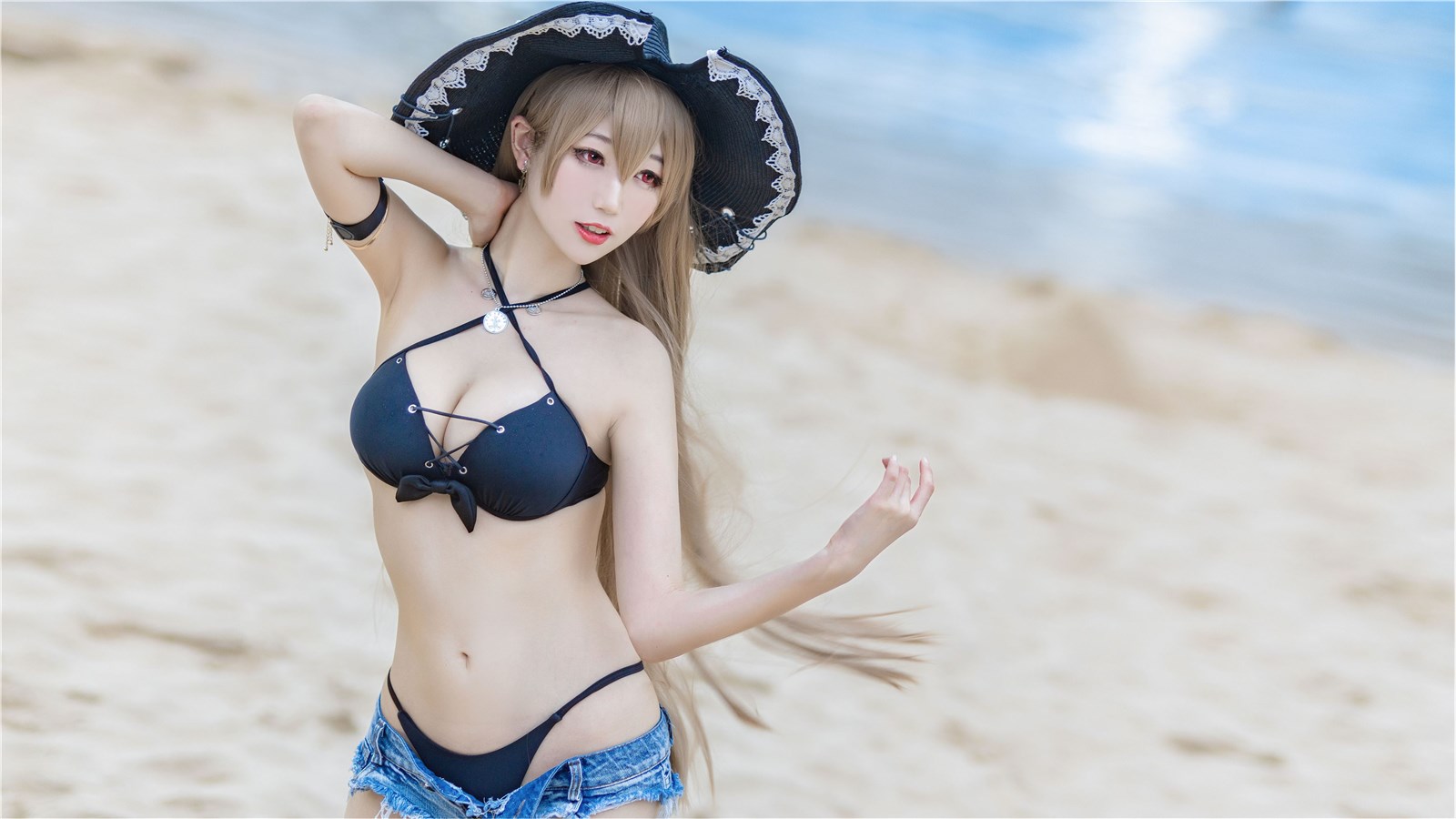 Zhou Ji is a cute rabbit No.002 Jean bar swimsuit(27)